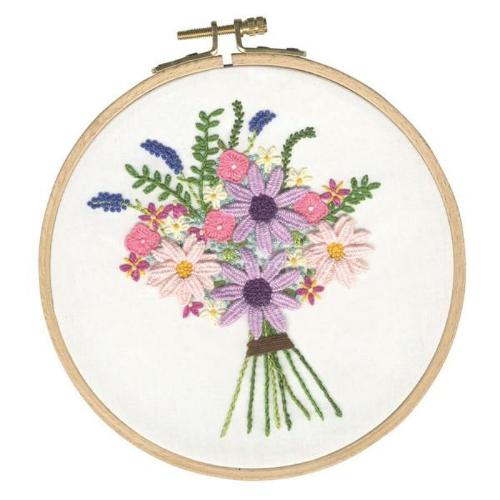 Embroidery fabric, threads, patterns, and kits.