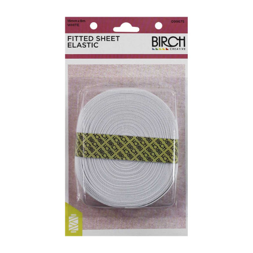 Birch Fitted Sheet elastic 18mm x 8 metres 