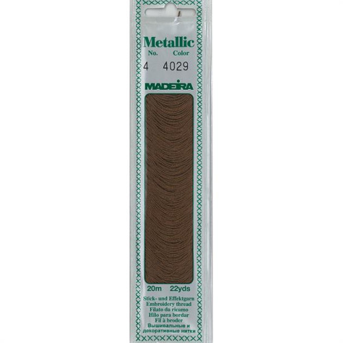 Madeira Metallic No 4 embroidery thread color 4029 bronze