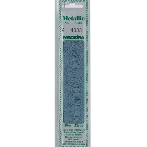 Madeira Metallic No 4 embroidery thread color 4033 aquamarine