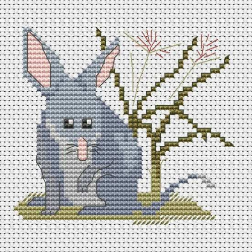 Bilby with Bush Onions counted cross stitch PDF pattern