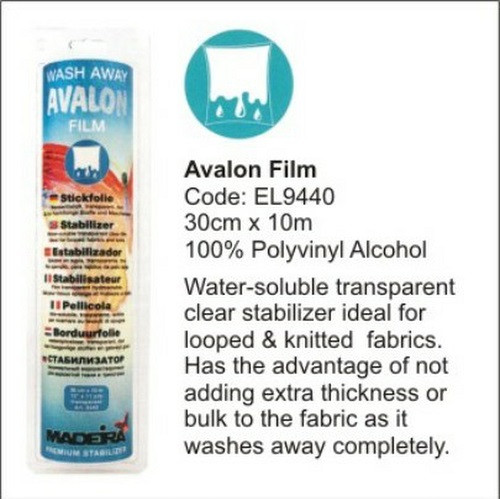 Madeira Avalon Wash Away transparent Stabiliser (Solvy), 30cm x 10m roll