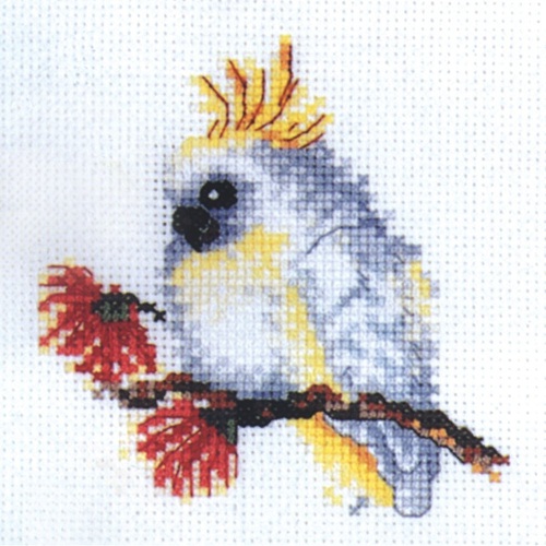 Australiana Baby Cockatoo cross stitch kit DMC 15 x 15cm