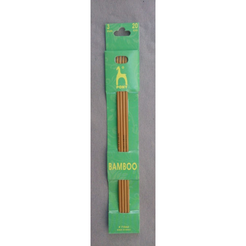 Pony double end bamboo knitting pins 3mm set of 4