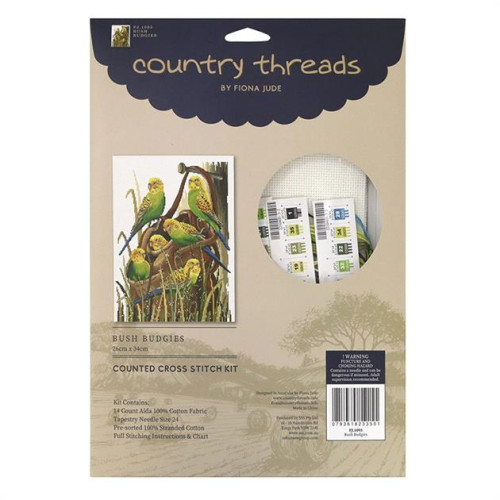 Bush Budgies 26 x 34cm - cross stitch kit