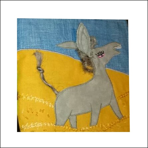 Donkey in the Hay textile art pattern