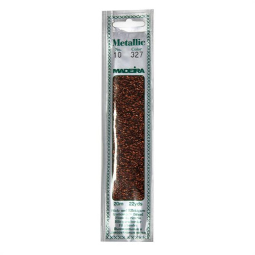 Madeira Metallic No 10 embroidery thread 327 copper