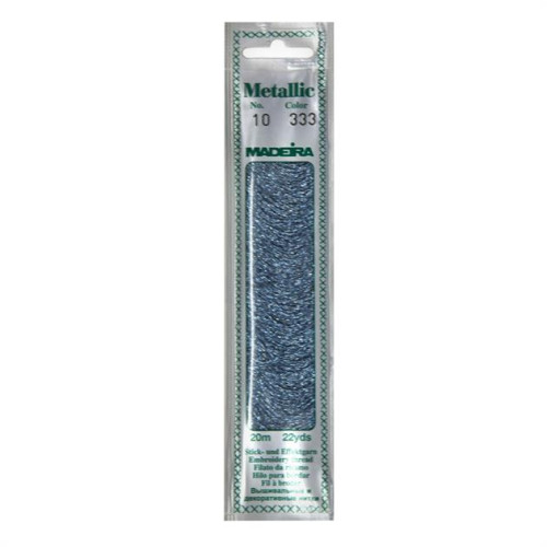 Madeira Metallic No 10 embroidery thread 333 crystal blue