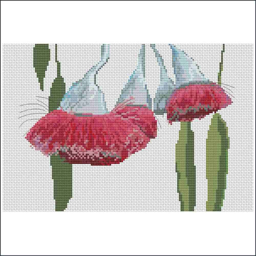 Silver Princess Gum Blossom cross stitch chart or kit by Mary Elizabeth