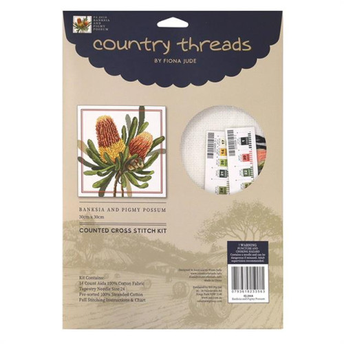 Banksias and Pigmy Possum 30 x 30cm - Cross stitch Kit
