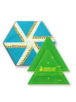 Whirligig Hexagon patchwork quilting template set. A Playing with Hexagons set.