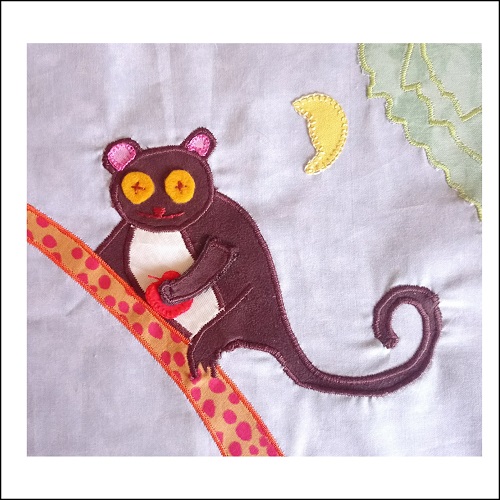 Possum in the Tree textile art pattern